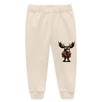 Elch Tier - Baby Organic Jogginghose Baby Tumbler von Stanley/Stella - Natur - Vorne