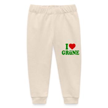 I love green - Baby Organic Sweatpants by Stanley/Stella - soft Ecru - Front