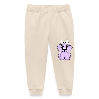 Dog Girl Cute Bow Female Woman Girl - Baby Organic Sweatpants by Stanley/Stella - soft Ecru - Front