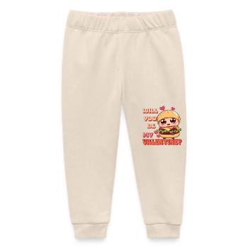Burger - Will you be my Valentine - Baby Organic Sweatpants by Stanley/Stella - soft Ecru - Front