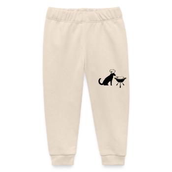 Dog, Sausage, Grilling, Chef's Hat, Sausage, Chef, Hunger - Baby Organic Sweatpants by Stanley/Stella - soft Ecru - Front