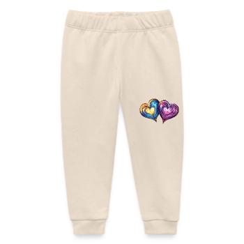 Bunte Herzen Liebe Ehe - Baby Organic Jogginghose Baby Tumbler von Stanley/Stella - Natur - Vorne