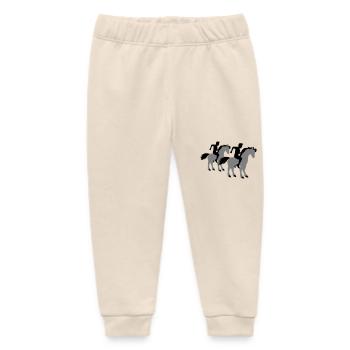 2 Horses Rider Team Sport Men Boys Friends - Baby Organic Sweatpants by Stanley/Stella - soft Ecru - Front