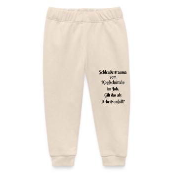 Office Work Accident Funny Saying - Baby Organic Sweatpants by Stanley/Stella - soft Ecru - Front