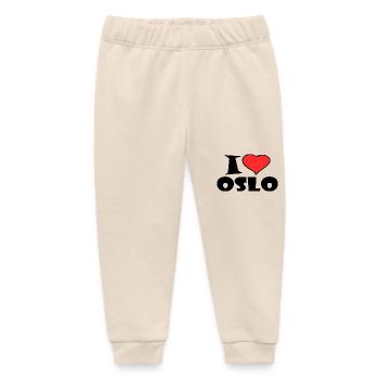 I Love Oslo - Baby Organic Sweatpants by Stanley/Stella - soft Ecru - Front