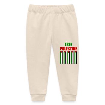 Free palestine - Baby Organic Sweatpants by Stanley/Stella - soft Ecru - Front