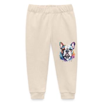 Französische Bulldogge Cool Cool Bunt - Baby Organic Jogginghose Baby Tumbler von Stanley/Stella - Natur - Vorne