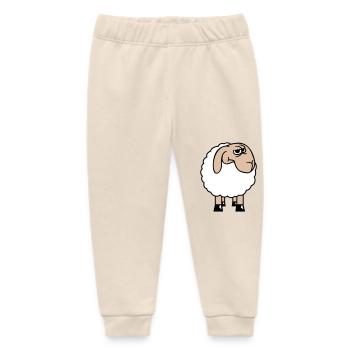 Sheep looks skeptical, critical, suspicious stares - Baby Organic Sweatpants by Stanley/Stella - soft Ecru - Front