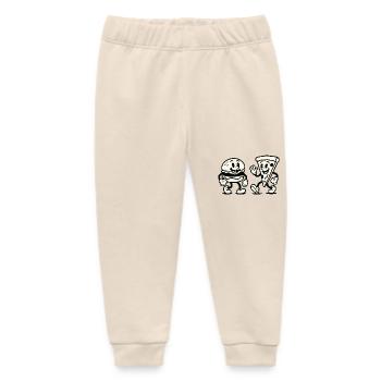 Burger Pizza Comic - Baby Organic Sweatpants by Stanley/Stella - soft Ecru - Front