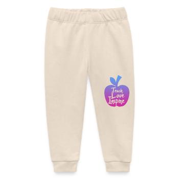 teacher teach love inspire - Baby Organic Sweatpants by Stanley/Stella - soft Ecru - Front