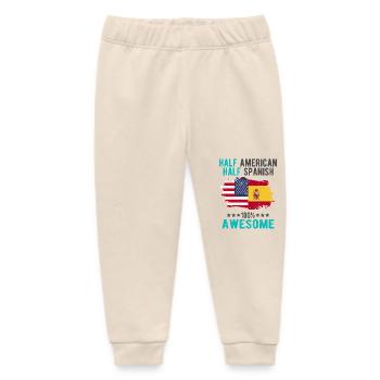 Half American Half Spanish - Baby Organic Sweatpants by Stanley/Stella - soft Ecru - Front