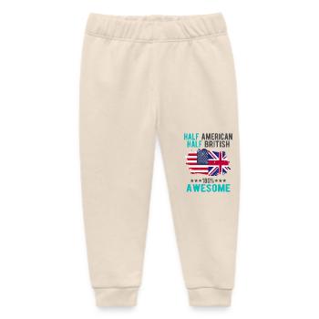 Half American Half British - Baby Organic Sweatpants by Stanley/Stella - soft Ecru - Front