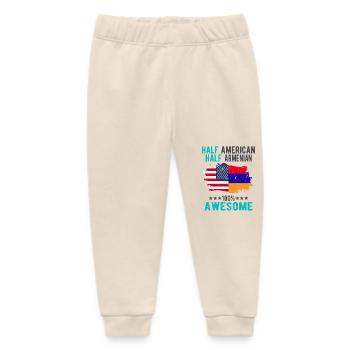 Halb Amerikaner Halb Armenier - Baby Organic Jogginghose Baby Tumbler von Stanley/Stella - Natur - Vorne