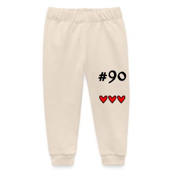 90 YEARS. 90TH ANNIVERSARY. BIRTHDAY 90 YEARS. 90 - Baby Organic Sweatpants by Stanley/Stella - soft Ecru - Front