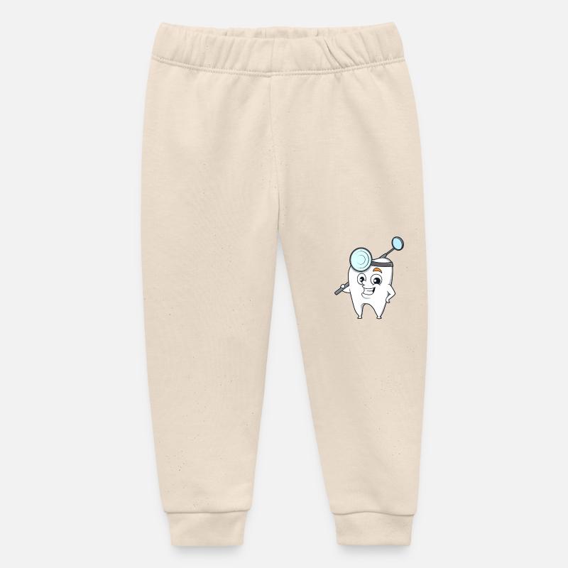 Cartoon Dent de dentiste - Pantalon de jogging bébé bio Stanley/Stella - écru doux