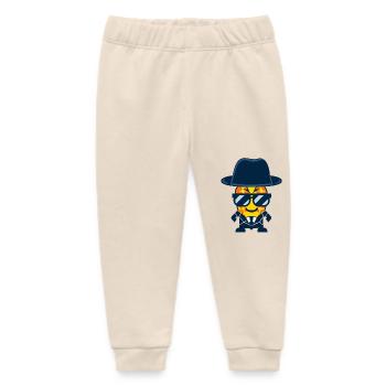 Gangster pineapple with sunglasses - Baby Organic Sweatpants by Stanley/Stella - soft Ecru - Front