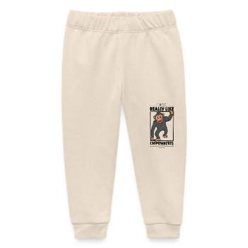 Ich liebe Schimpansen - Schimpanse - Baby Organic Jogginghose Baby Tumbler von Stanley/Stella - Natur - Vorne