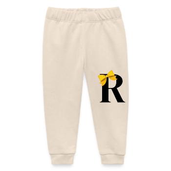 Buchstabe r gelbe Schleife - Baby Organic Jogginghose Baby Tumbler von Stanley/Stella - Natur - Vorne