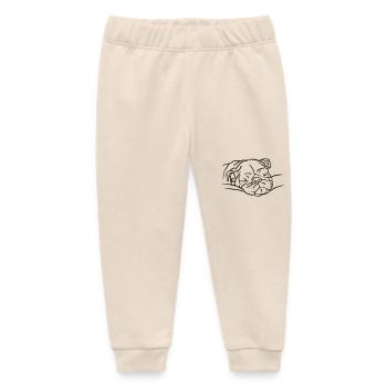 English Bulldog Sleeping - Baby Organic Sweatpants by Stanley/Stella - soft Ecru - Front