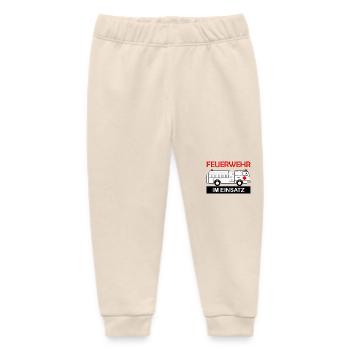 Fire brigade in action Firefighter funny saying - Baby Organic Sweatpants by Stanley/Stella - soft Ecru - Front