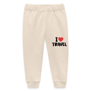 I Love Travel - Baby Organic Sweatpants by Stanley/Stella - soft Ecru - Front