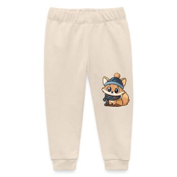 Niedlicher Fuchs mit Schal und Pudelmütze. - Baby Organic Jogginghose Baby Tumbler von Stanley/Stella - Natur - Vorne