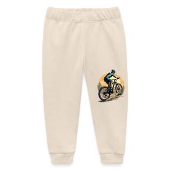 Mountainbiker fährt in Richtung Sonne und Wald - Baby Organic Jogginghose Baby Tumbler von Stanley/Stella - Natur - Vorne