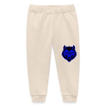 Wolf Animal Portrait - Baby Organic Sweatpants by Stanley/Stella - soft Ecru - Front