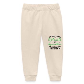 Zwei Titel: Retired und Farmer Man Gift - Baby Organic Jogginghose Baby Tumbler von Stanley/Stella - Natur - Vorne