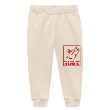 Pigs are now flying, rough times - Baby Organic Sweatpants by Stanley/Stella - soft Ecru - Front