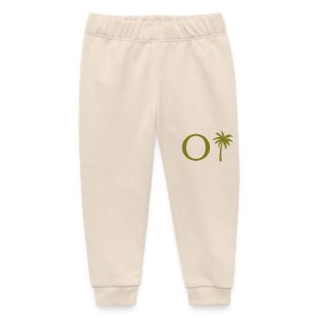 Letter o Green Palm - Baby Organic Sweatpants by Stanley/Stella - soft Ecru - Front