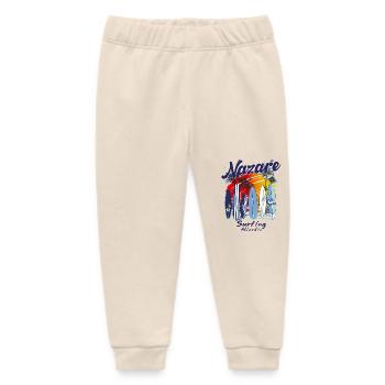 Nazare Portugal Atlantic Surfer Surfing - Baby Organic Sweatpants by Stanley/Stella - soft Ecru - Front