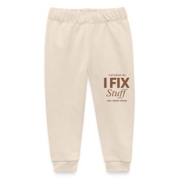 Das ist es, was ich tue, ich repariere Dinge und ich kenne Dinge - Baby Organic Jogginghose Baby Tumbler von Stanley/Stella - Natur - Vorne