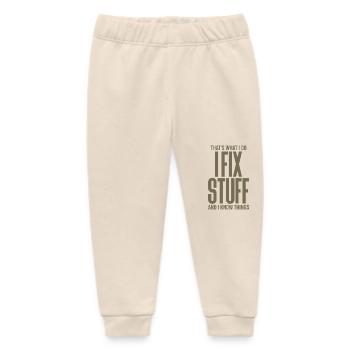 Das ist es, was ich tue, ich repariere Dinge und ich kenne Dinge - Baby Organic Jogginghose Baby Tumbler von Stanley/Stella - Natur - Vorne