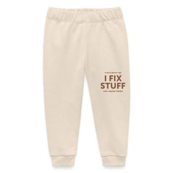 Das ist es, was ich tue, ich repariere Dinge und ich kenne Dinge - Baby Organic Jogginghose Baby Tumbler von Stanley/Stella - Natur - Vorne