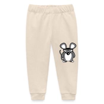 Mouse looks angry angry frustrated angry aggressive - Baby Organic Sweatpants by Stanley/Stella - soft Ecru - Front