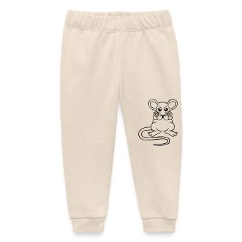 Mouse Nasty Angry Frustrated Aggressive Middle Finger - Baby Organic Sweatpants by Stanley/Stella - soft Ecru - Front