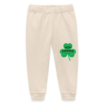 Irish Goodbye Expert Green Clover St Patricks Day - Baby Organic Sweatpants by Stanley/Stella - soft Ecru - Front