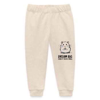 Dream big, even if you're small - Baby Organic Sweatpants by Stanley/Stella - soft Ecru - Front