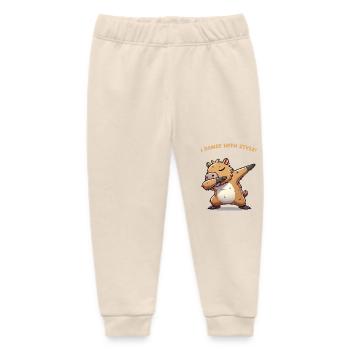 Capybara Dabbing Style - Baby Organic Sweatpants by Stanley/Stella - soft Ecru - Front