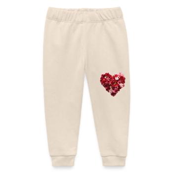Heart of Red Blossoms - Passionate Flower Pr - Baby Organic Sweatpants by Stanley/Stella - soft Ecru - Front