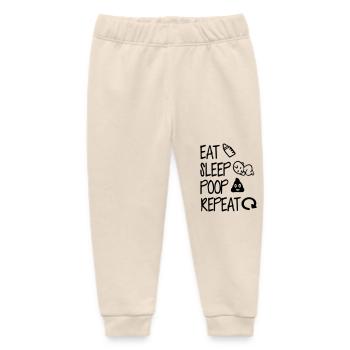 manger dormir faire caca répéter - Pantalon de jogging bébé bio Stanley/Stella - écru doux - Devant