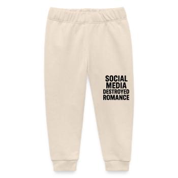 Les réseaux sociaux détruisent la romance - Pantalon de jogging bébé bio Stanley/Stella - écru doux - Devant
