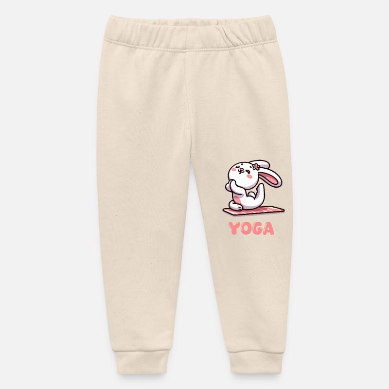 Yoga du lapin - Pantalon de jogging bébé bio Stanley/Stella - écru doux