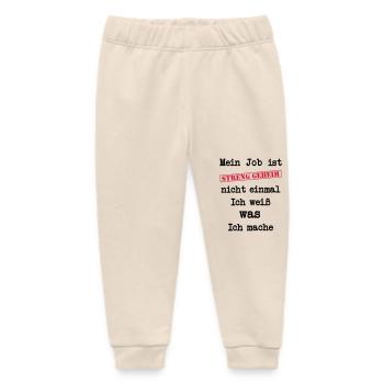 Mein Job ist STRENG GEHEIM - Baby Organic Jogginghose Baby Tumbler von Stanley/Stella - Natur - Vorne