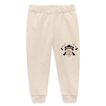Helmet and respiratory protection with crossed axes Fire brigade - Baby Organic Sweatpants by Stanley/Stella - soft Ecru - Front