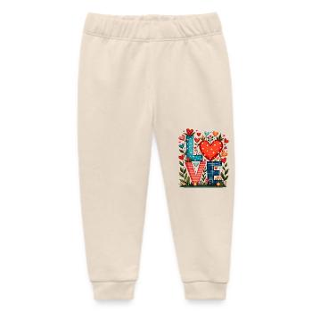 LOVE- Herzen und Blumen - Baby Organic Jogginghose Baby Tumbler von Stanley/Stella - Natur - Vorne