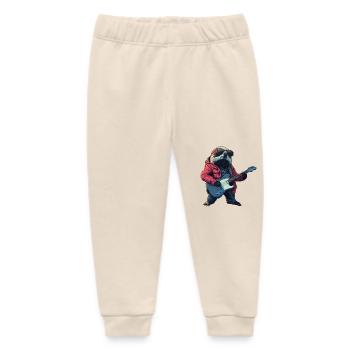 Faultier mit E-Gitarre - Baby Organic Jogginghose Baby Tumbler von Stanley/Stella - Natur - Vorne