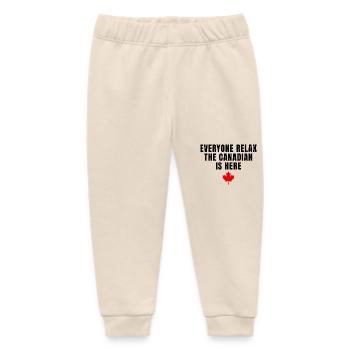 Funny Everyone Relax The Canadian Is Here - Baby Organic Sweatpants by Stanley/Stella - soft Ecru - Front