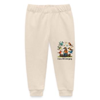Birdwatcher Ornithology PhD In Bird Swatter - Baby Organic Sweatpants by Stanley/Stella - soft Ecru - Front